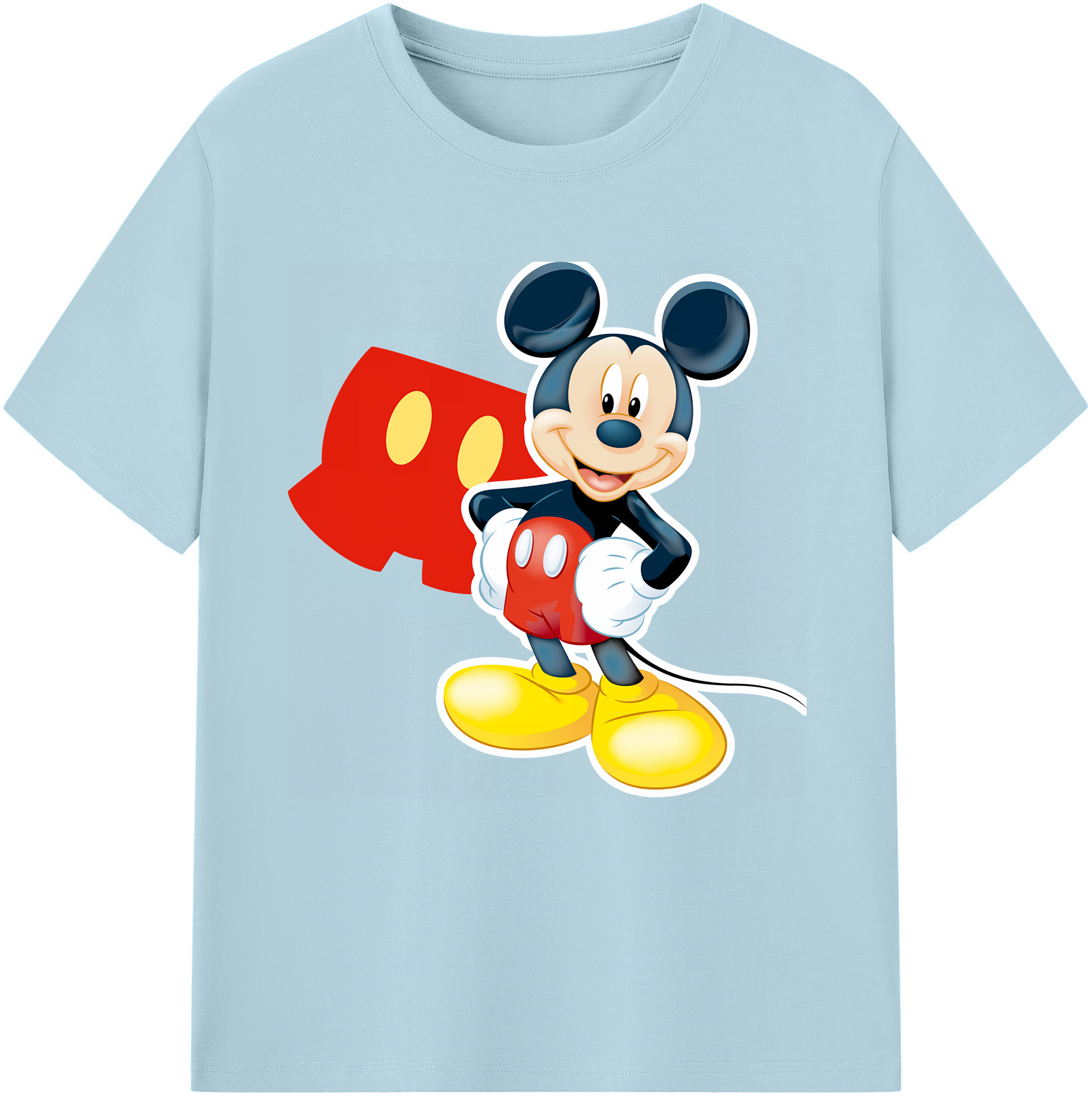 （画像用） ミッキーマウス Mickey Mouse 綿100％半袖Tシャツ（フロントプリント）